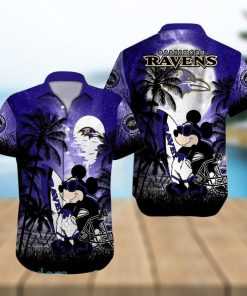 Baltimore Ravens NFL Team Logo Baby Yoda Hawaiian Shirt