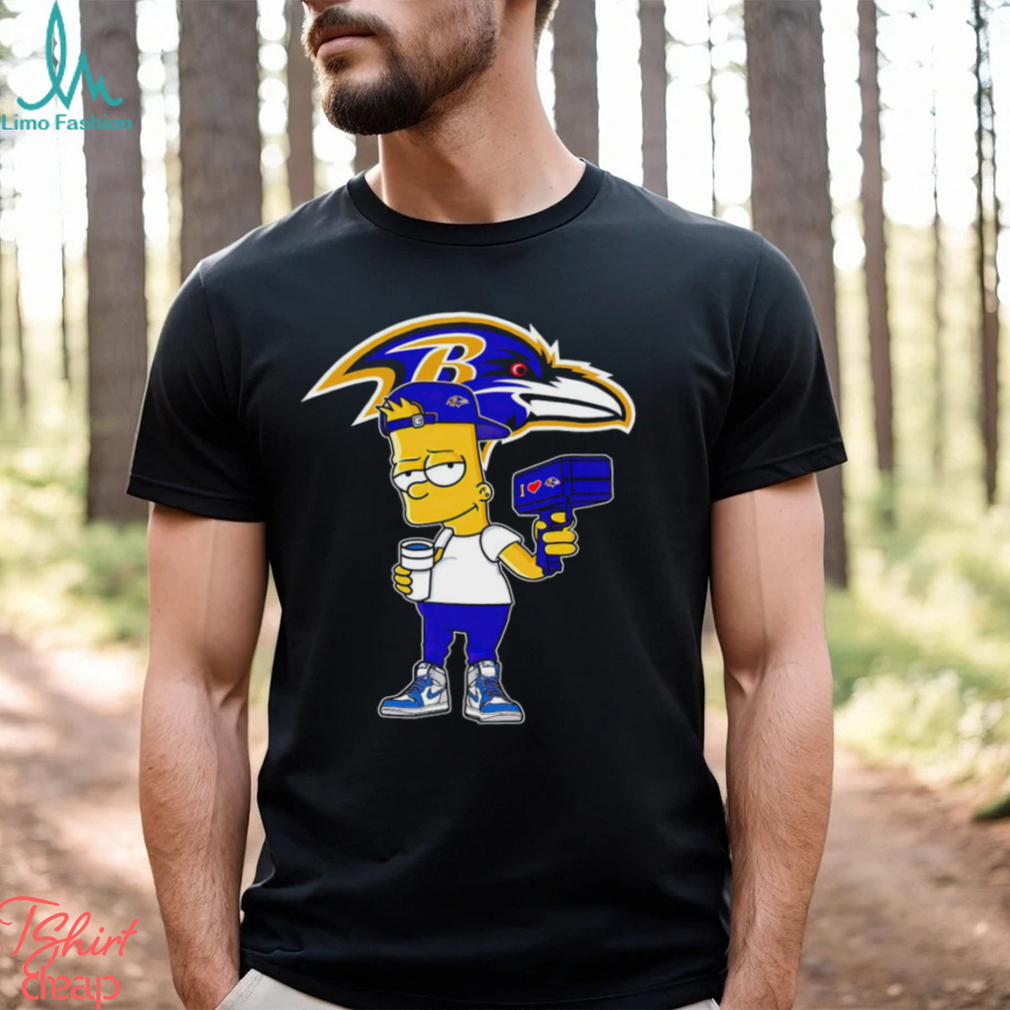 Baltimore Ravens NFL X Bart Simpson cartoon shirt - Limotees