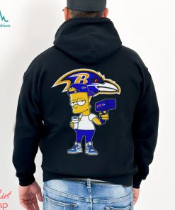 Baltimore Ravens NFL X Bart Simpson cartoon shirt