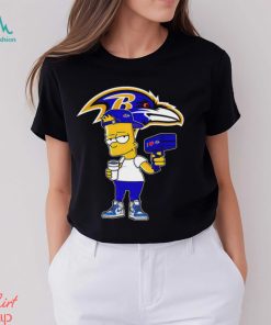 Baltimore Ravens NFL X Bart Simpson cartoon shirt