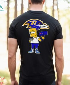 Baltimore Ravens NFL X Bart Simpson cartoon shirt