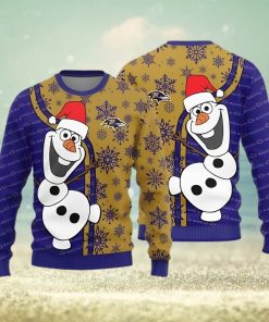 Baltimore Ravens Olaf Teams Funny Knitted Sweater For Christmas