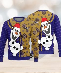 Baltimore Ravens Olaf Teams Funny Knitted Sweater For Christmas