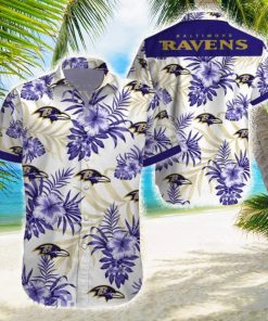 NFL Baltimore Ravens Hawaiian Shirt Purple And White Gift For Summer Lovers