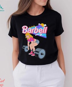 Barbie lifting barbell shirt