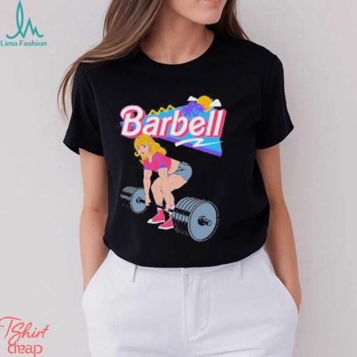 Barbie lifting barbell shirt