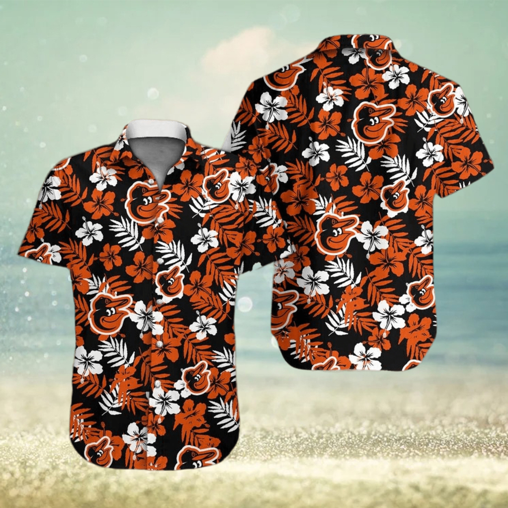 Baseball Baltimore Orioles Floral Tropicial Hawaiian Shirt