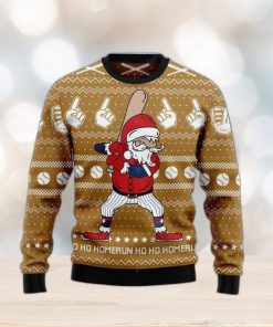 Baseball Ho Ho Homerun Ugly Christmas Sweater, Ugly Sweater