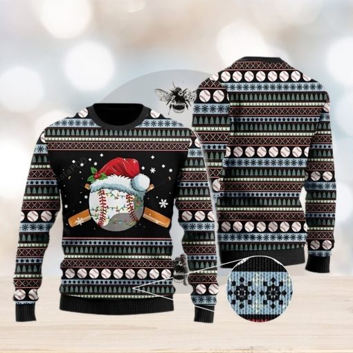 Baseball Ugly Christmas Sweater, All Over Print Sweatshirt, Ugly Sweater