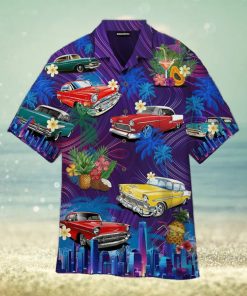 Beach Sunset with Classic Cars Aloha Hawaiian Shirt