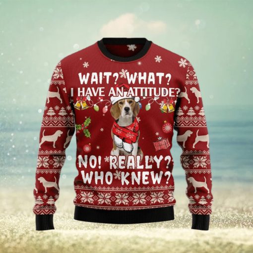 Beagle Attitude Ugly Christmas Sweater Gift Men Women