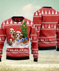 Beagle Dashing Ugly Christmas Sweater AOP All Over Printed Sweater