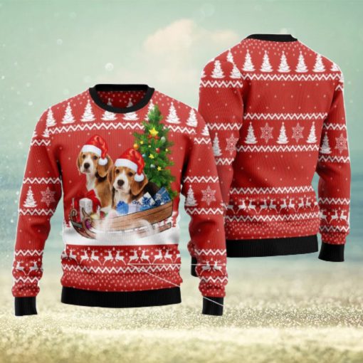 Beagle Dashing Ugly Christmas Sweater AOP All Over Printed Sweater