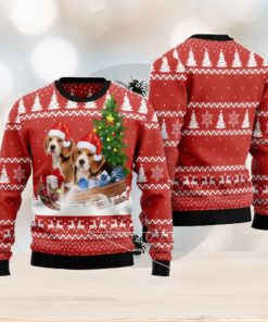 Beagle Dashing Ugly Christmas Sweater AOP All Over Printed Sweater