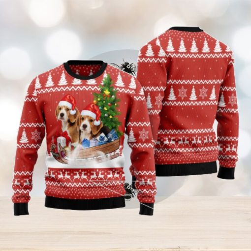 Beagle Dashing Ugly Christmas Sweater AOP All Over Printed Sweater