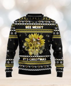 Bee Merry It‘s Time bee lover 3D Ugly Christmas Sweater Gift Men Women