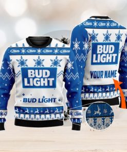 Beer Lover Personalized Name Bud Light Beer 3D All Over Printed Christmas Ugly Sweater Men And Women Gift