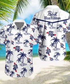 Beer Pabst Blue Ribbon Hawaiian Shirt Aloha Shirt Island Pattern Gift For Beer Drinkers