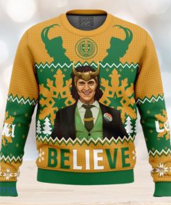 Believe Loki Marvel Ugly Christmas Sweater 3D Gift Christmas Funny