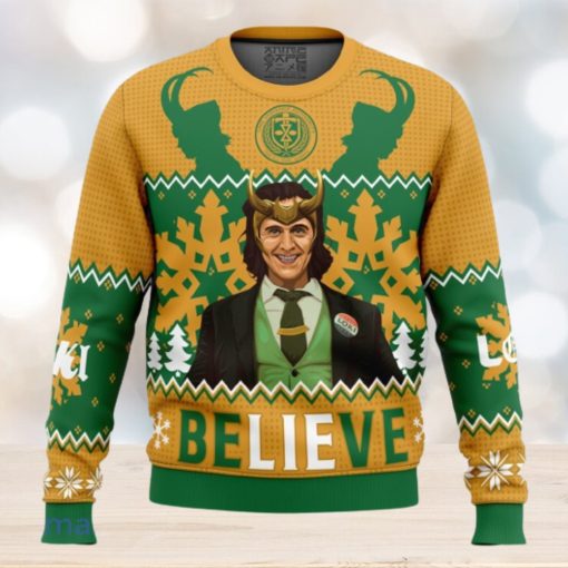 Believe Loki Marvel Ugly Christmas Sweater 3D Gift Christmas Funny