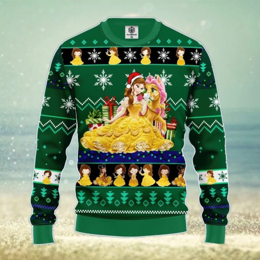 Bella Beauty And The Beast Ugly Christmas Sweater Green Amazing Gift Men And Women Christmas Gift