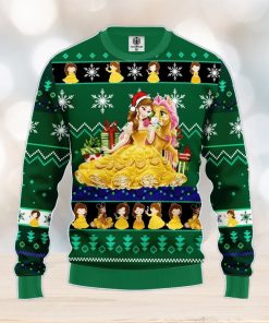 Bella Beauty And The Beast Ugly Christmas Sweater Green Amazing Gift Men And Women Christmas Gift