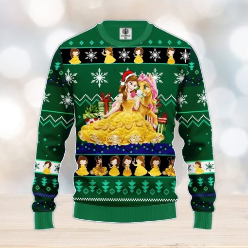 Bella Beauty And The Beast Ugly Christmas Sweater Green Amazing Gift Men And Women Christmas Gift