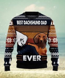 Best Dachshund Dad Ever Ugly Christmas Sweater 3D Gift Christmas Funny