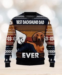 Best Dachshund Dad Ever Ugly Christmas Sweater 3D Gift Christmas Funny