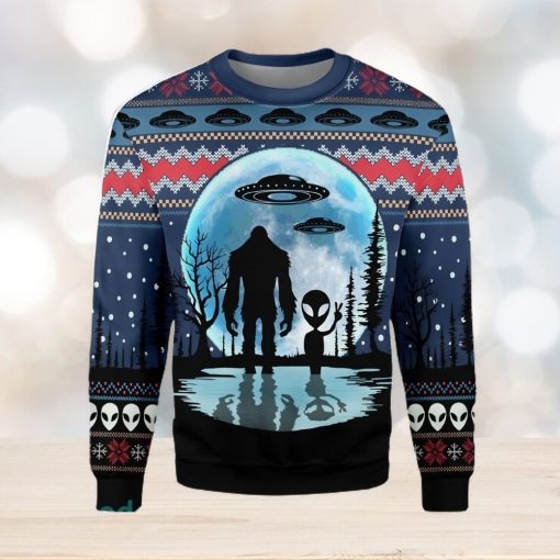 BigFoot Alien UFO Ugly Christmas Sweater Xmas Gift Men And Women Christmas Sweater