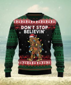 Bigfoot Don’t Stop Believing Ugly Christmas Sweater Gift Men Women