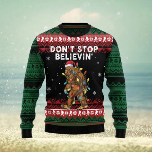 Bigfoot Don’t Stop Believing Ugly Christmas Sweater Gift Men Women