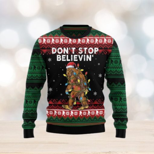 Bigfoot Don’t Stop Believing Ugly Christmas Sweater Gift Men Women