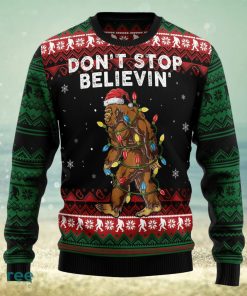 Bigfoot Don‘t Stop Believing Ugly Christmas Sweater Thankgiving Gift Men Women