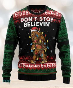 Bigfoot Don‘t Stop Believing Ugly Christmas Sweater Thankgiving Gift Men Women