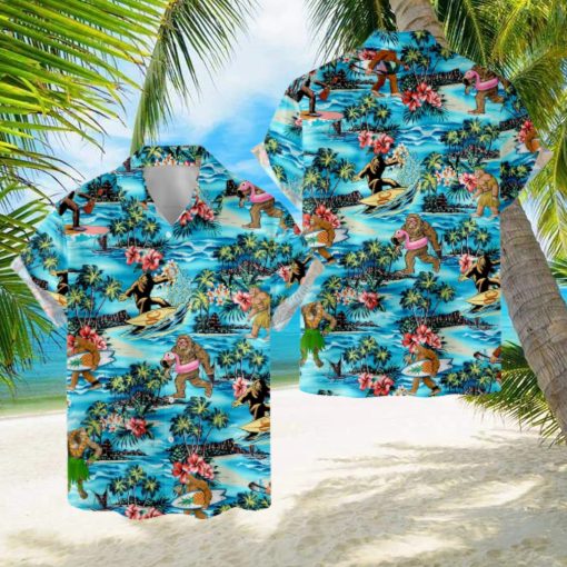 Bigfoot Hawaiian Shirt Sasquatch Tropical Summer Aloha Shirt S 5Xl