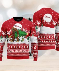 Bigfoot Mery Squatchmas Ugly Christmas Sweater For Men And Women