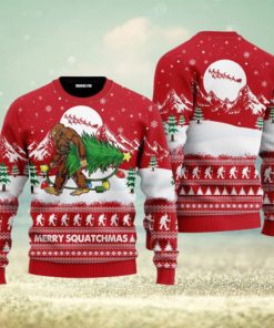 Bigfoot Mery Squatchmas Ugly Christmas Sweater For Men And Women