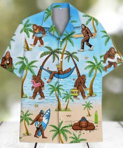 Bigfoot Surfing Hawaiian Shirts for Mens