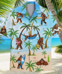 Bigfoot Surfing Hawaiian Shirts for Mens