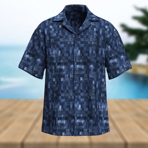 Binary Computer 1s And 0s Blue Hawaiian Shirt