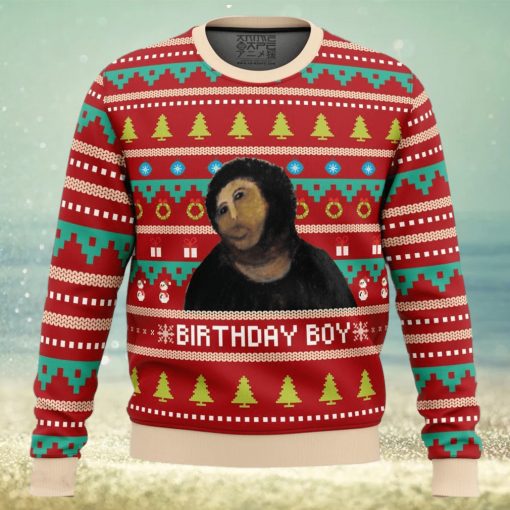 Birthday Boy Potato Jesus Ugly Christmas Sweater 3D Gift Christmas Funny