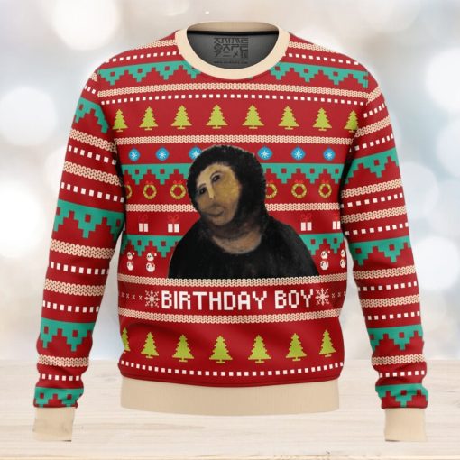 Birthday Boy Potato Jesus Ugly Christmas Sweater 3D Gift Christmas Funny