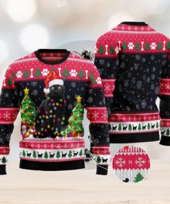 Black Cat Light Ugly Christmas Sweater AOP All Over Printed Sweater