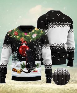 Black Cat Mirror Ugly Christmas Sweater AOP All Over Printed Sweater