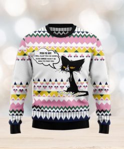 Black Cat Piss Me Off Angry Cat Christmas 3D Sweater