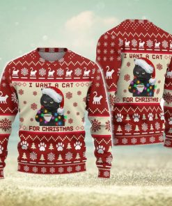 Black Cat Sweater Black Cat Christmas Cat Ugly Christmas Sweater Xmas Christmas Gift