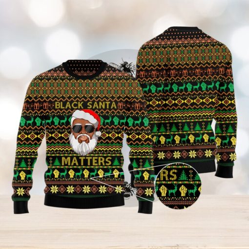 Black Santa Clause Matter Christmas Pattern Ugly Christmas Sweater Unisex 3D Sweater Christmas Gift