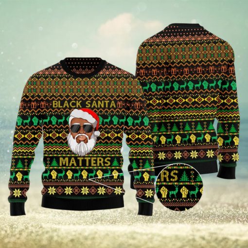 Black Santa Clause Matter Christmas Pattern Ugly Christmas Sweater Unisex 3D Sweater Christmas Gift