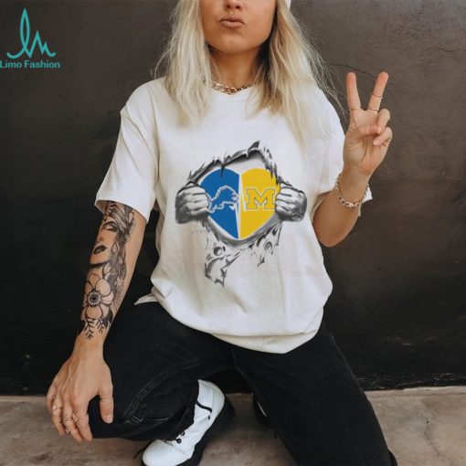 Blood Inside Me Detroit Lions And Michigan Wolverines 2023 shirt